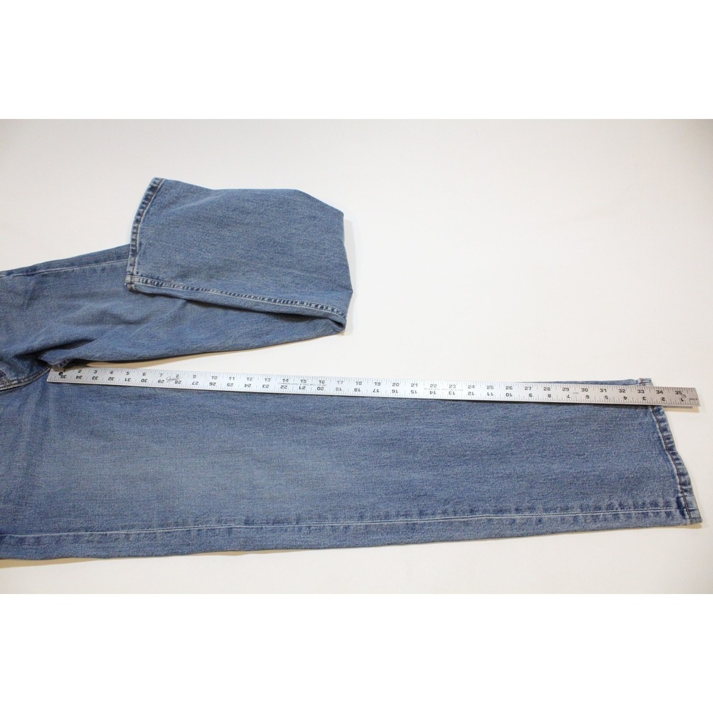 Levi Men's 505 Regular Fit Straight Leg Stretch Jeans 34x34 Light Wash - Picture 9 of 12
